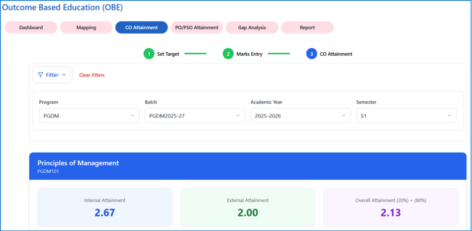 CO Attainment Calculation