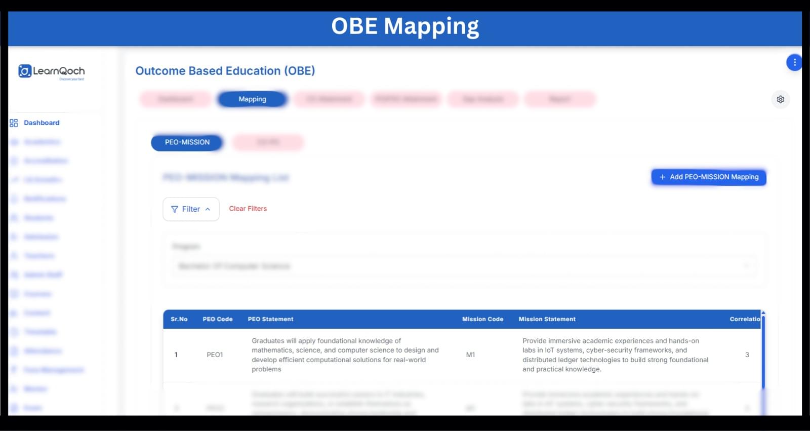 OBE Mapping 26